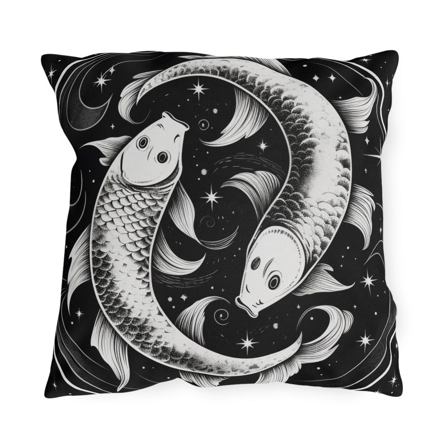 Pisces Zodiac UV-Resistant Outdoor Pillow, Water-Resistant, Spun Polyester