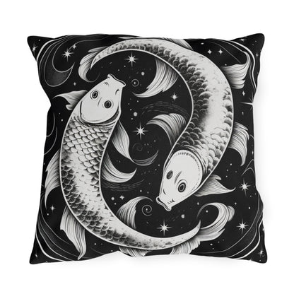 Pisces Zodiac UV-Resistant Outdoor Pillow, Water-Resistant, Spun Polyester