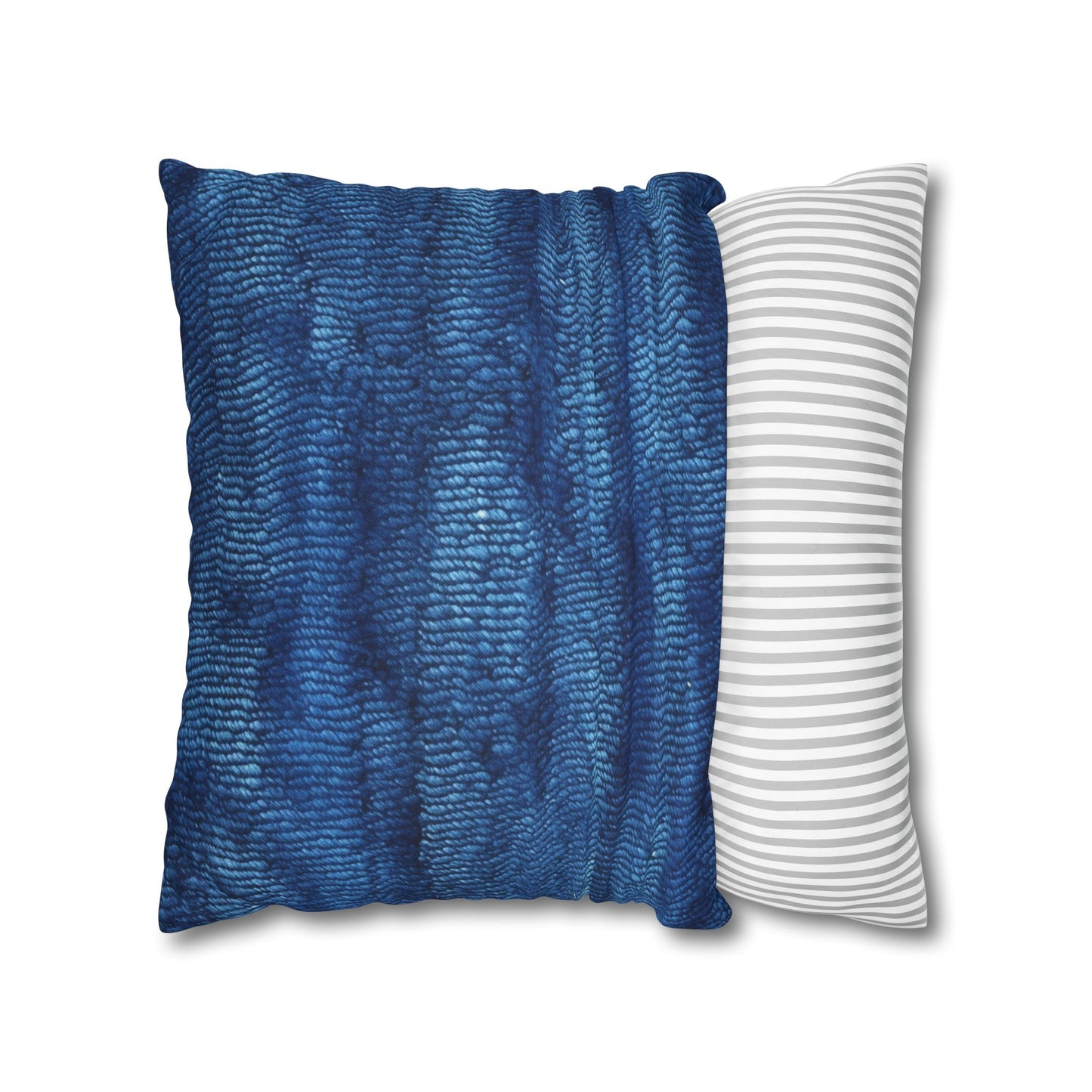 Blue Spectrum: Denim-Inspired Fabric Light to Dark - Spun Polyester Square Pillow Case