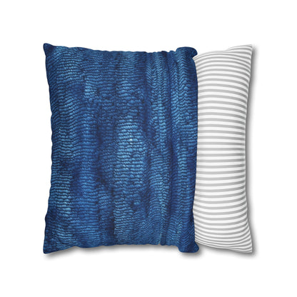 Blue Spectrum: Denim-Inspired Fabric Light to Dark - Spun Polyester Square Pillow Case