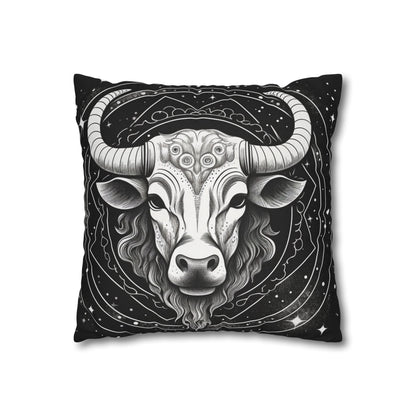 Taurus Sign Spun Polyester Square Pillow Case, Indoor, Double Sided