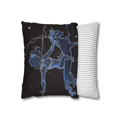 Sagittarius Zodiac in Starlit Universe - Fluorescent Colors - Spun Polyester Square Pillow Case