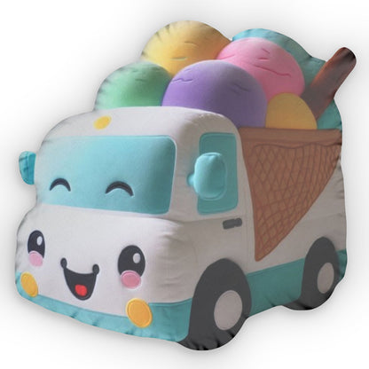 Kawaii Icecream Truck, Kid Gift, Plush Shaped Pillow