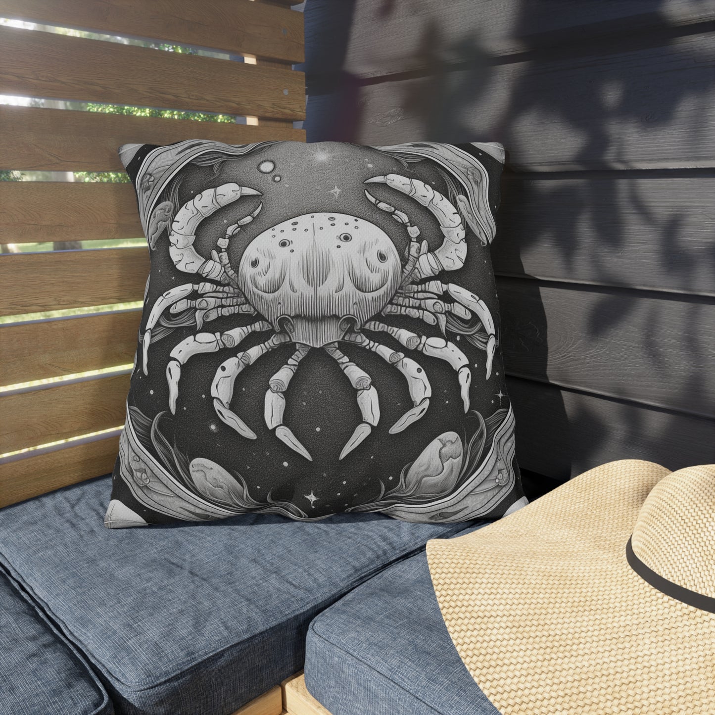 Cancer Zodiac UV-Resistant Outdoor Pillow, Water-Resistant, Spun Polyester