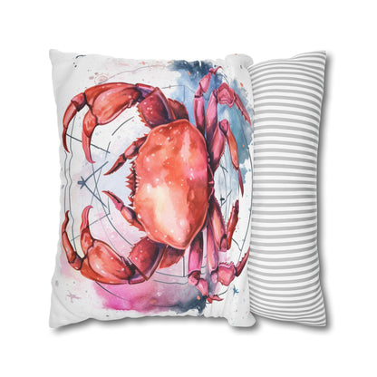 Cancer Star Sign - Elegant Zodiac Astrology Spun Polyester Square Pillow Case