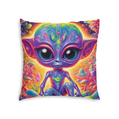 Colorful Extraterrestrial Design - Vibrant, Unique & Eye-Catching - Tufted Floor Pillow, Square