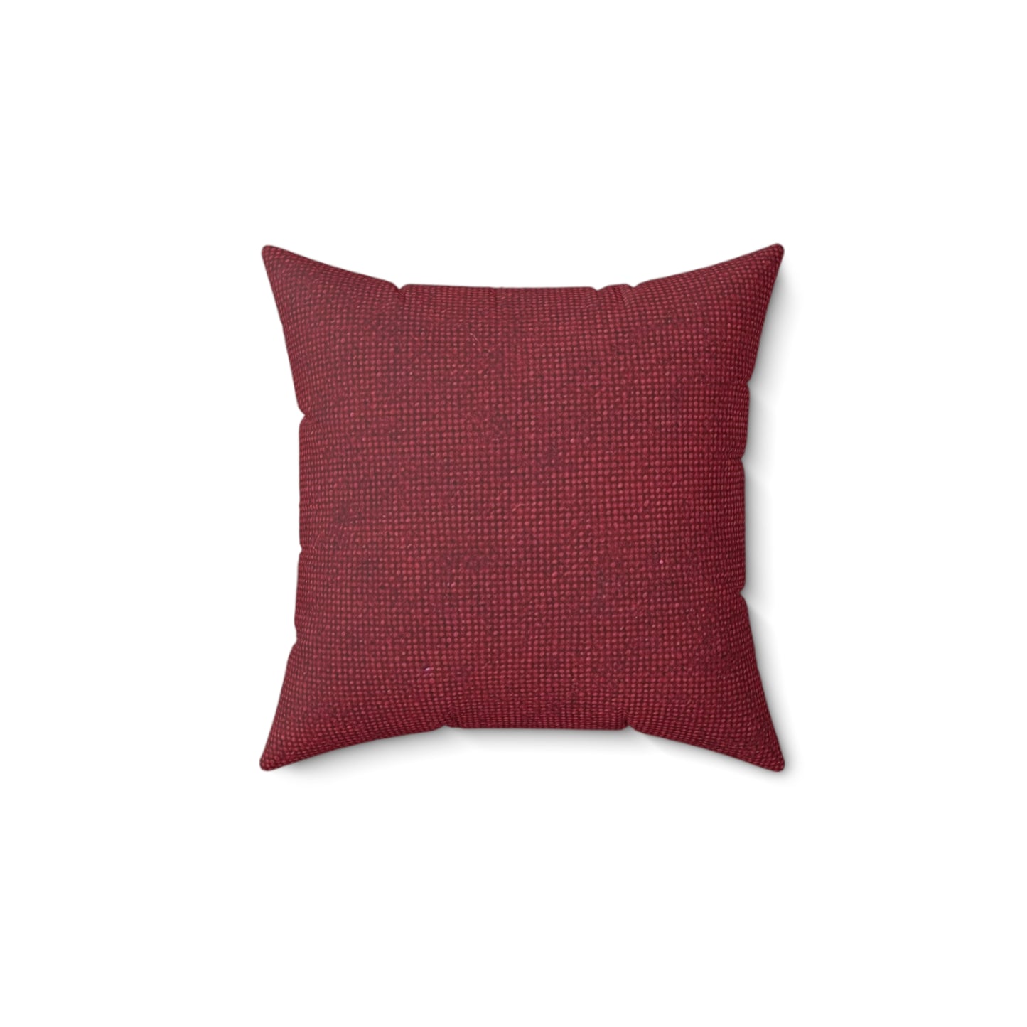 Seamless Texture - Maroon/Burgundy Denim-Inspired Fabric - Spun Polyester Square Pillow