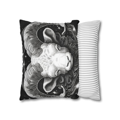 Aries Zodiac Sign Spun Polyester Square Pillow Case, Double Sided Print