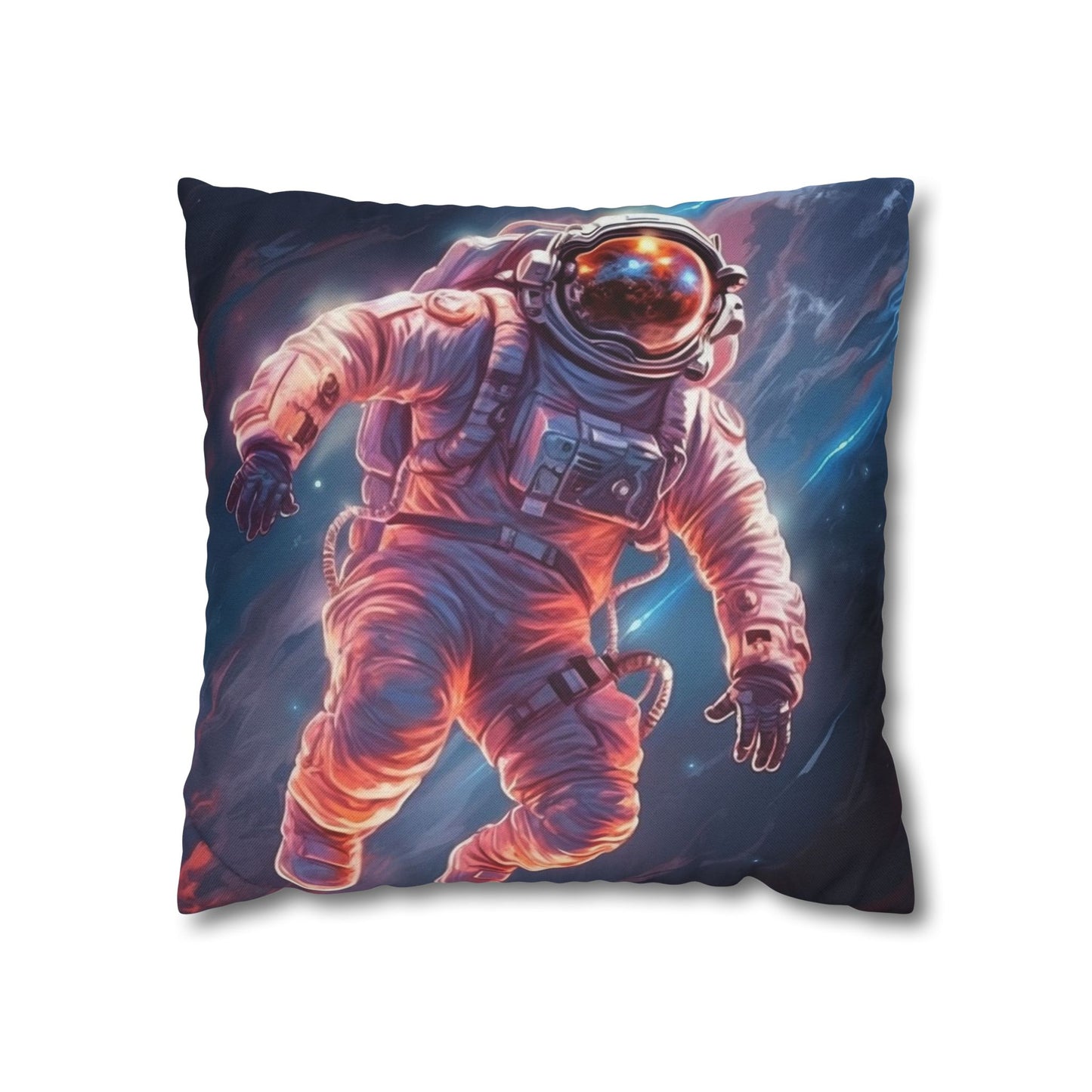 Astronaut Outer Space - Galaxy Starfield Art Spun Polyester Square Pillow Case