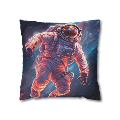 Astronaut Outer Space - Galaxy Starfield Art Spun Polyester Square Pillow Case