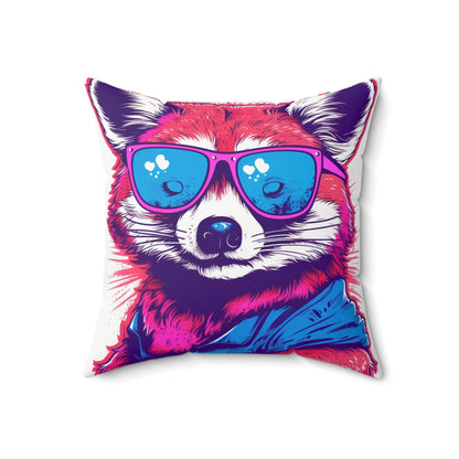 Red Panda Stylish Animal Culture Graphic Spun Polyester Square Pillow