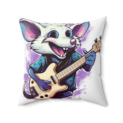 Musical Musician Opossum Anime Guitarist Spun Polyester Square Pillow