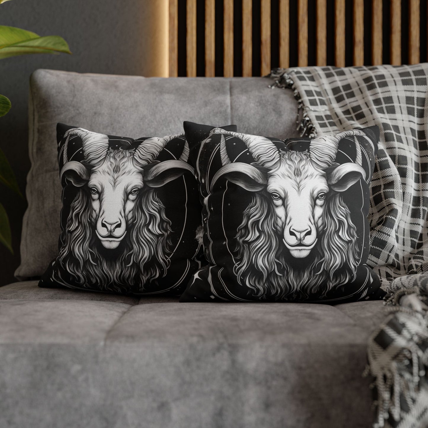 Capricorn Zodiac Sign Polyester Square Pillow Case, Double Sided