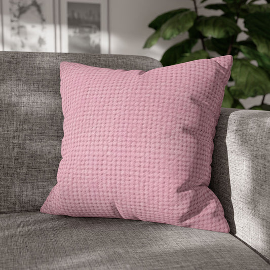 Blushing Garment Dye Pink: Denim-Inspired, Soft-Toned Fabric - Spun Polyester Square Pillow Case