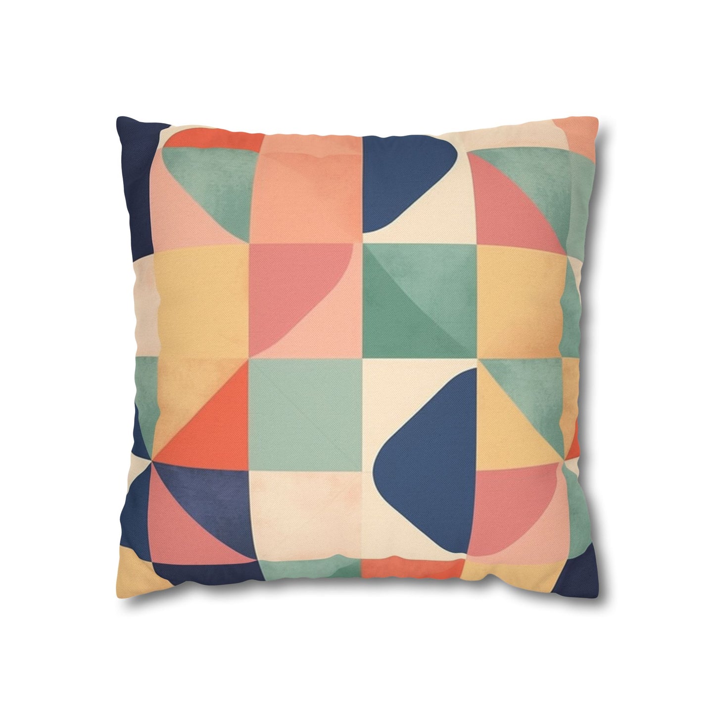 Minimalist Geometric Shapes - Pastel Decor Design Spun Polyester Square Pillow Case