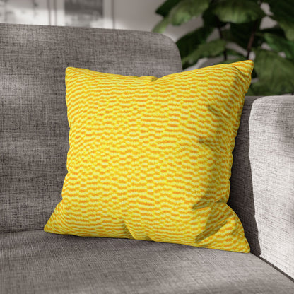 Sunshine Yellow Lemon: Denim-Inspired, Cheerful Fabric - Spun Polyester Square Pillow Case