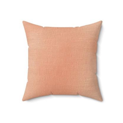 Soft Pink-Orange Peach: Denim-Inspired, Lush Fabric - Spun Polyester Square Pillow