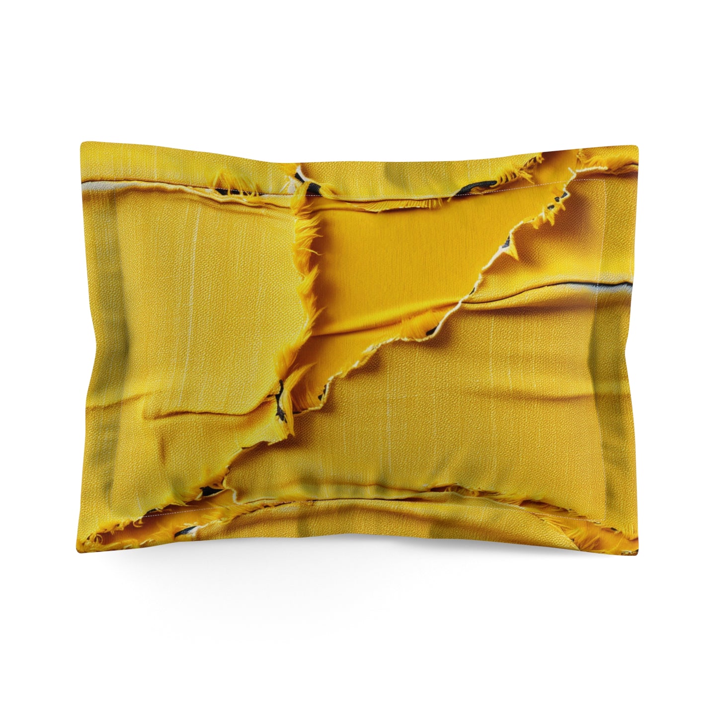 Banana Yellow Lemon: Bold Distressed, Denim-Inspired Fabric - Microfiber Pillow Sham