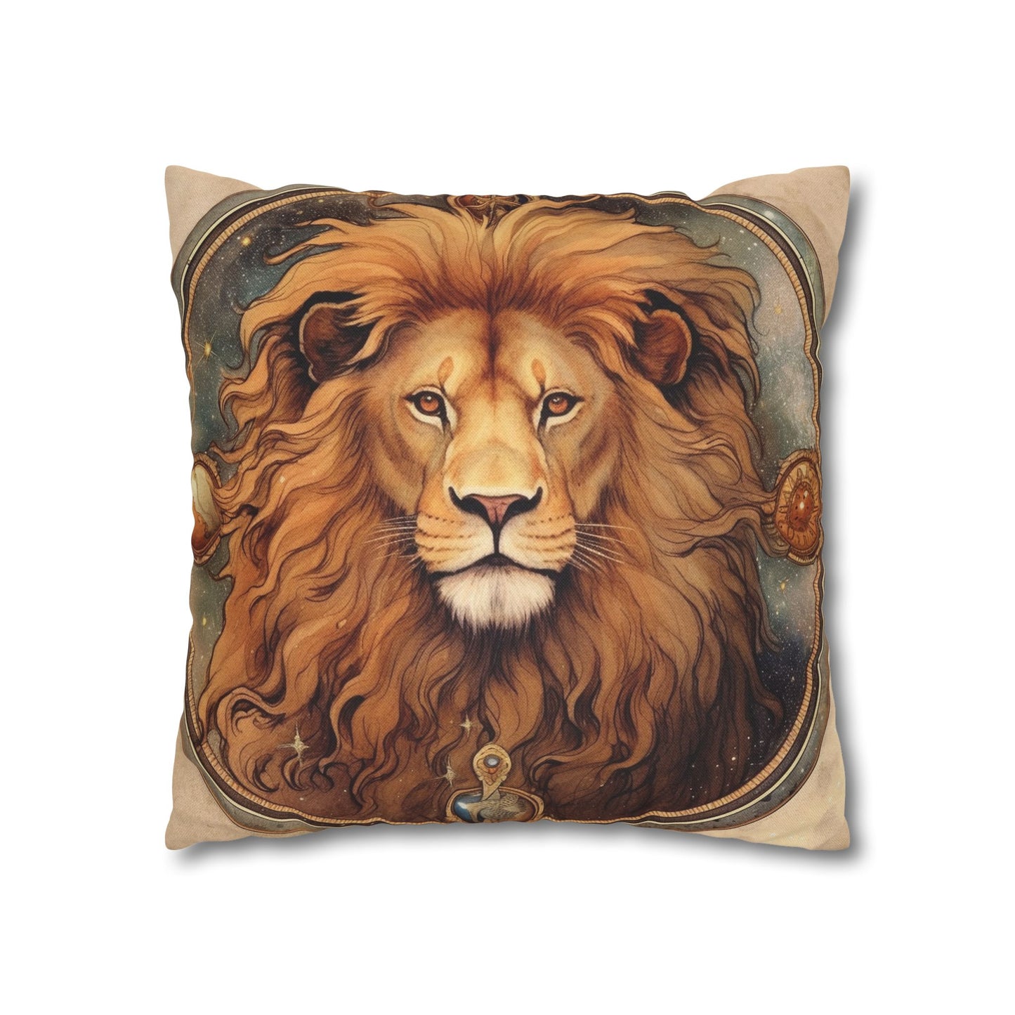 Astrological Leo Sign Vibrant Celestial Cosmic Zodiac - Spun Polyester Square Pillow Case