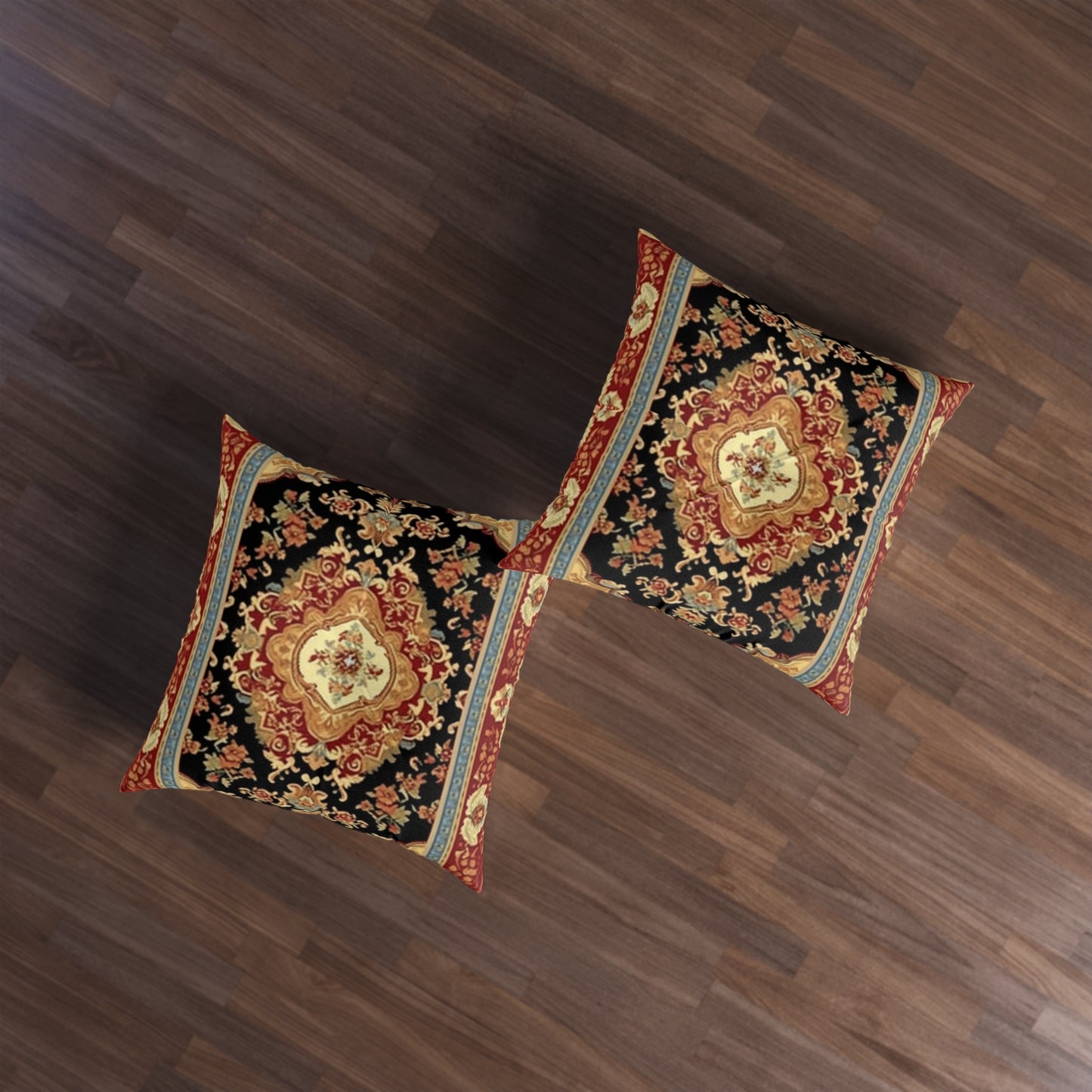 Tufted Floor Pillow, Oriental-Inspired Design, Polyester & Stitching