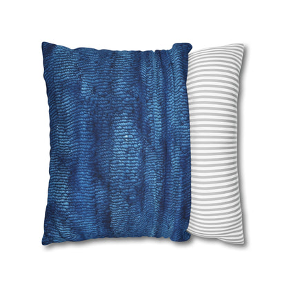 Blue Spectrum: Denim-Inspired Fabric Light to Dark - Spun Polyester Square Pillow Case