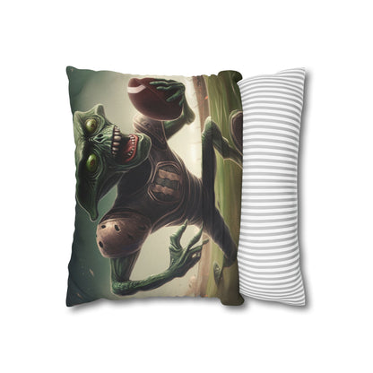 Alien Football Space Sport Game Stadium Athlete Galaxy Player - Spun Polyester Square Pillow Case