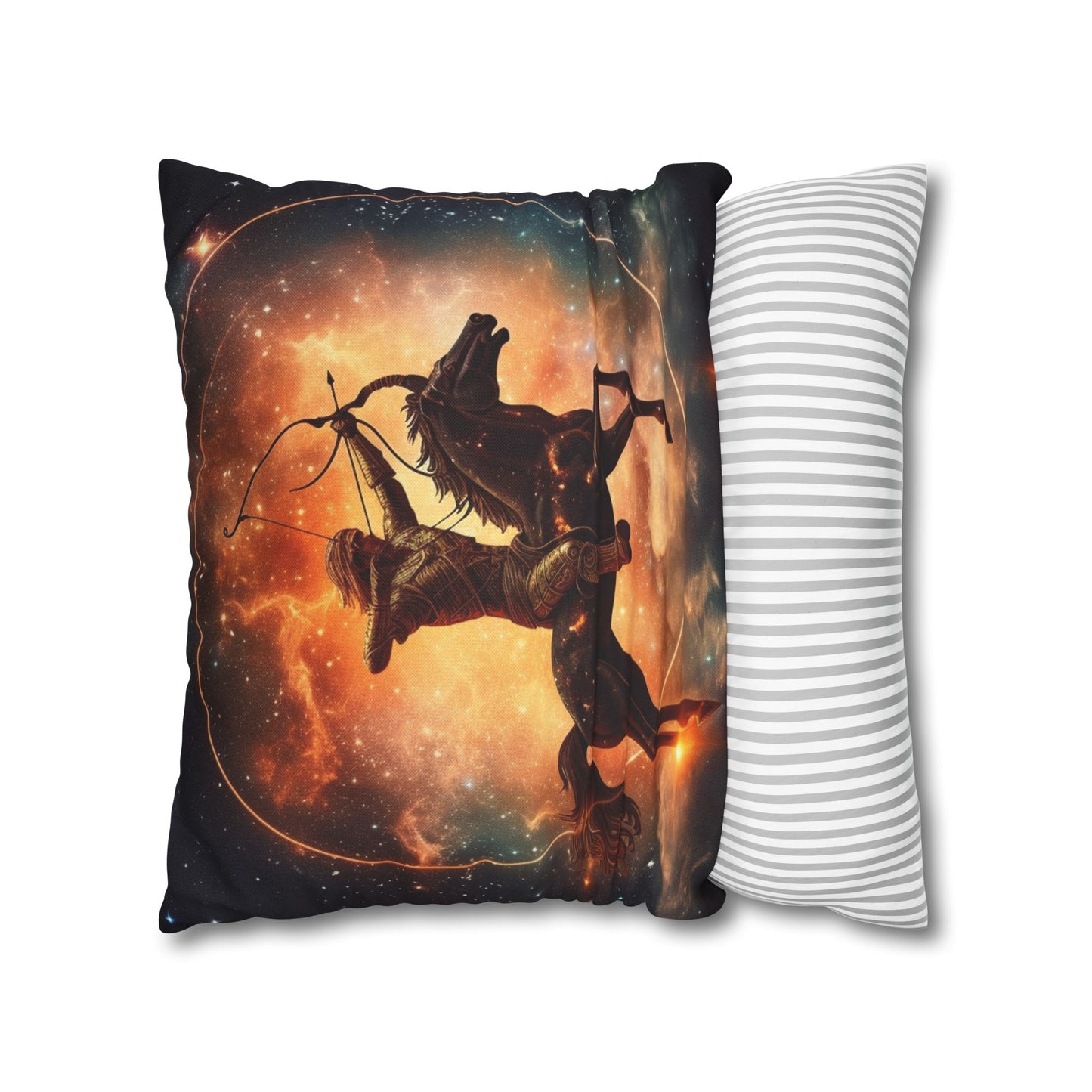 Sagittarius Constellation Totem - Archer in Action Zodiac Symbol - Spun Polyester Square Pillow Case