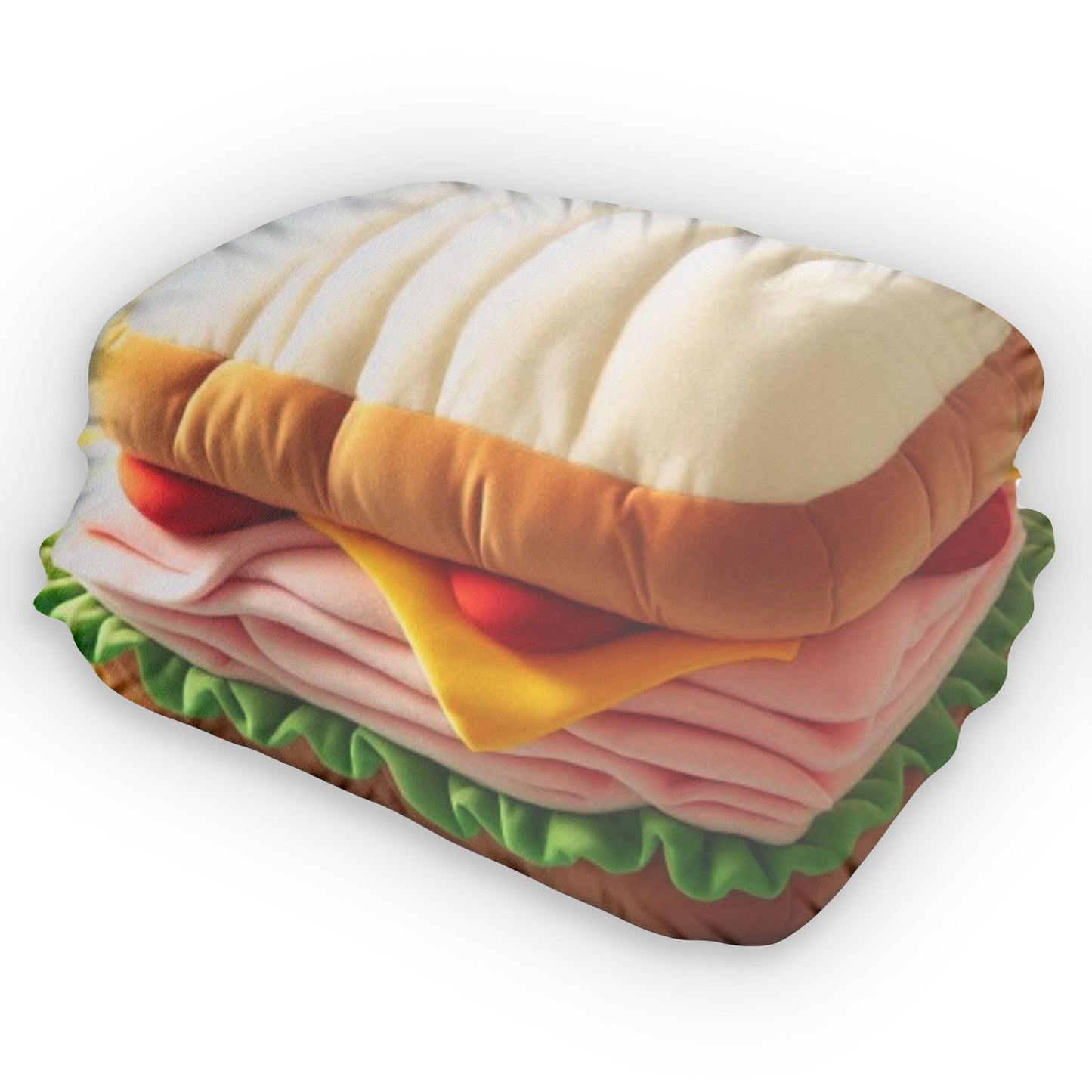 Turkey Sandwich, Food Ham Hoagie, Plush Shaped Pillow