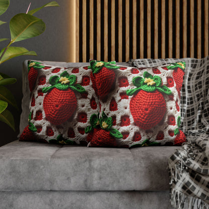 Strawberry Crochet Pattern - Amigurumi Strawberries - Fruit Design for Home and Gifts - Spun Polyester Square Pillow Case