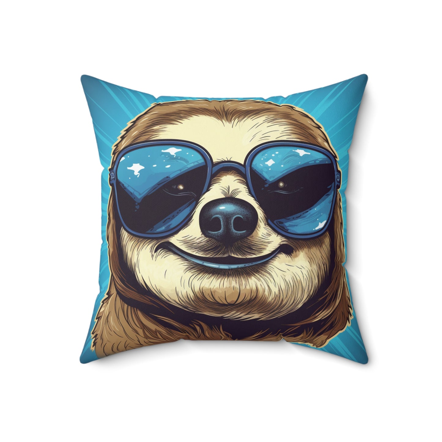 Retro Space Sloth Animal Design Spun Polyester Square Pillow