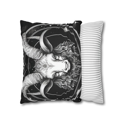 Capricorn Zodiac Sign Polyester Square Pillow Case, Double Sided