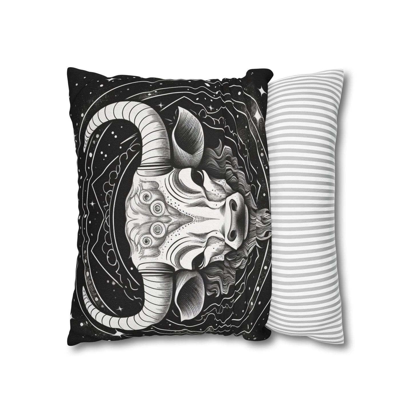 Taurus Sign Spun Polyester Square Pillow Case, Indoor, Double Sided