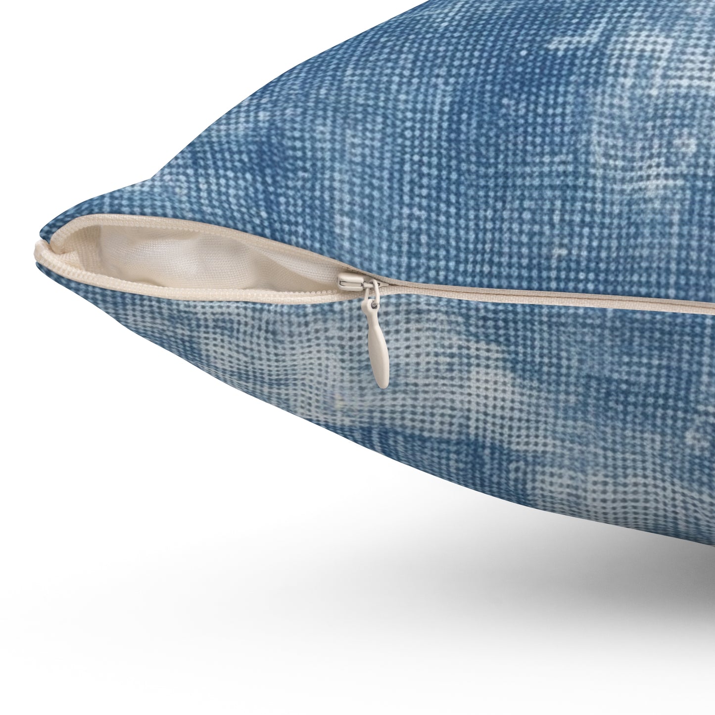 Faded Blue Washed-Out: Denim-Inspired, Style Fabric - Spun Polyester Square Pillow