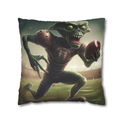 Alien Football Space Sport Game Stadium Athlete Galaxy Player - Spun Polyester Square Pillow Case