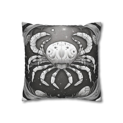 Cancer Zodiac Sign Polyester Square Pillow Case, Double Sided Design