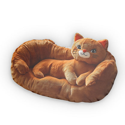 Cozy Kitten Couch, Cat Stuffed Animal, Plush Shaped Pillow