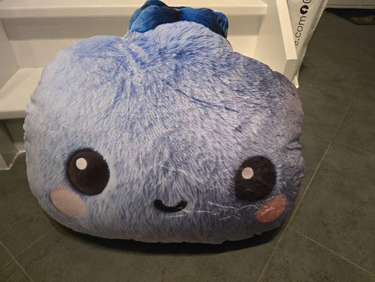 Blueberry Kawaii Plush, Shaped Pillow