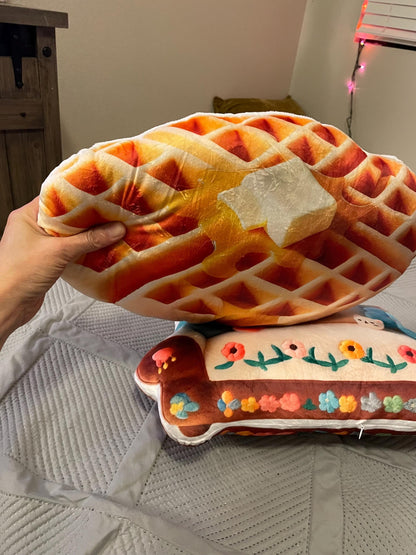 Waffle Plush Shaped Pillow