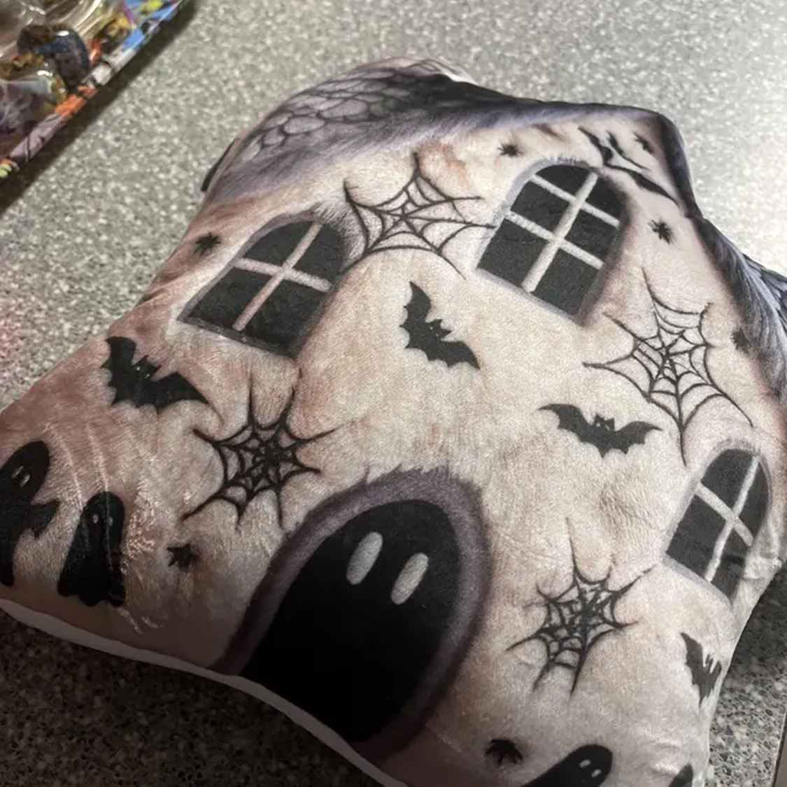 Haunted House Halloween, Spooky Gift, Plush Shaped Pillow