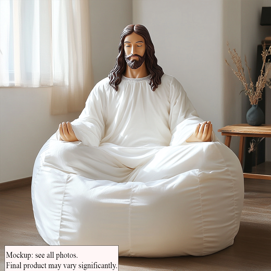 Jesus Christian Faux Beanbag Chair Plush Shaped Pillow