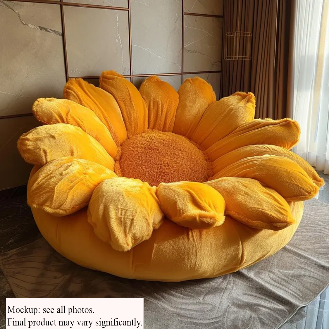 Sunflower Faux Beanbag Chair Plush Shaped Pillow